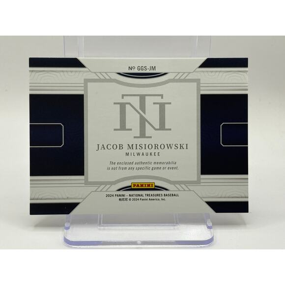 2024 National Treasures Jacob Misiorowski Game Gear Swatch 11/25 Brewers 2 color - Picture 2 of 2